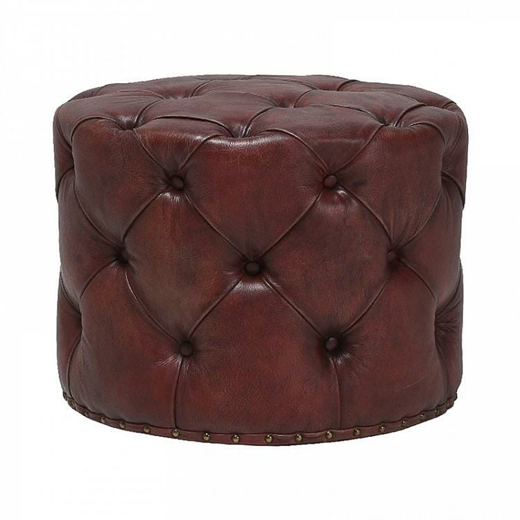 LORD DIGSBY RND SM FOOTSTOOL-VAG.RED - Indeca Living